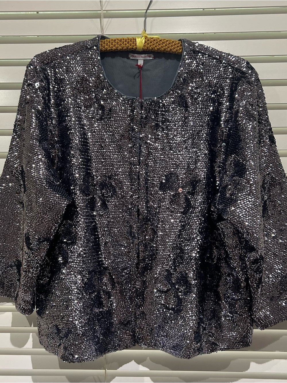 NWT Frances Valentine Silver Sequin Jacket size XL
